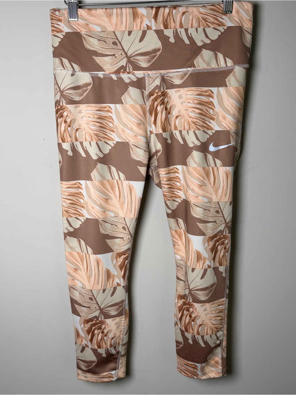 Nike Dri-FIT Leggings Botanical Earth Tone Activewear Coastal Grandmother L